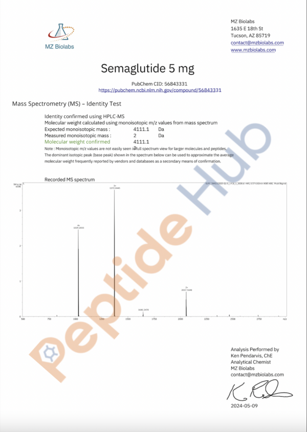 Semaglutide 5mg coa