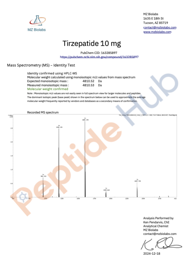 Tirzepatide 10 mg COA2