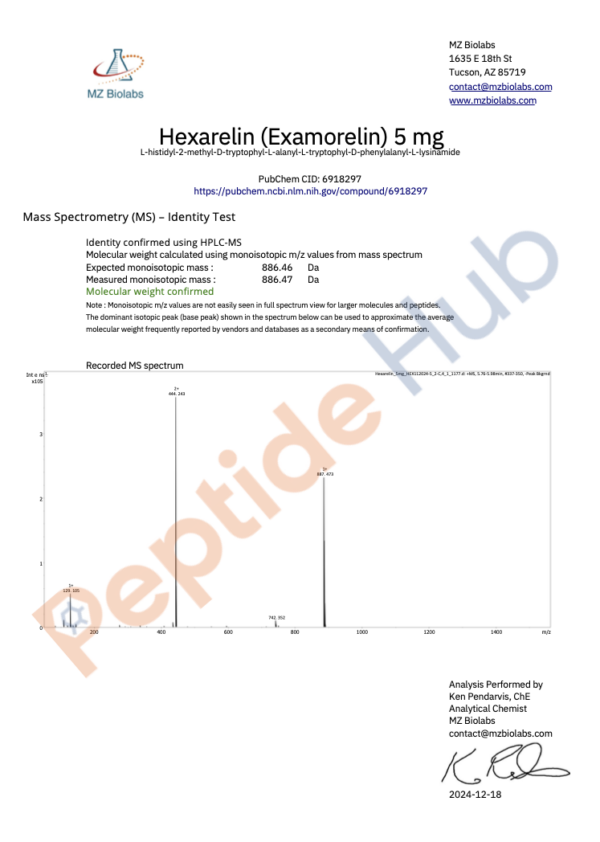 Hexarelin (Examorelin) 5 mg COA2