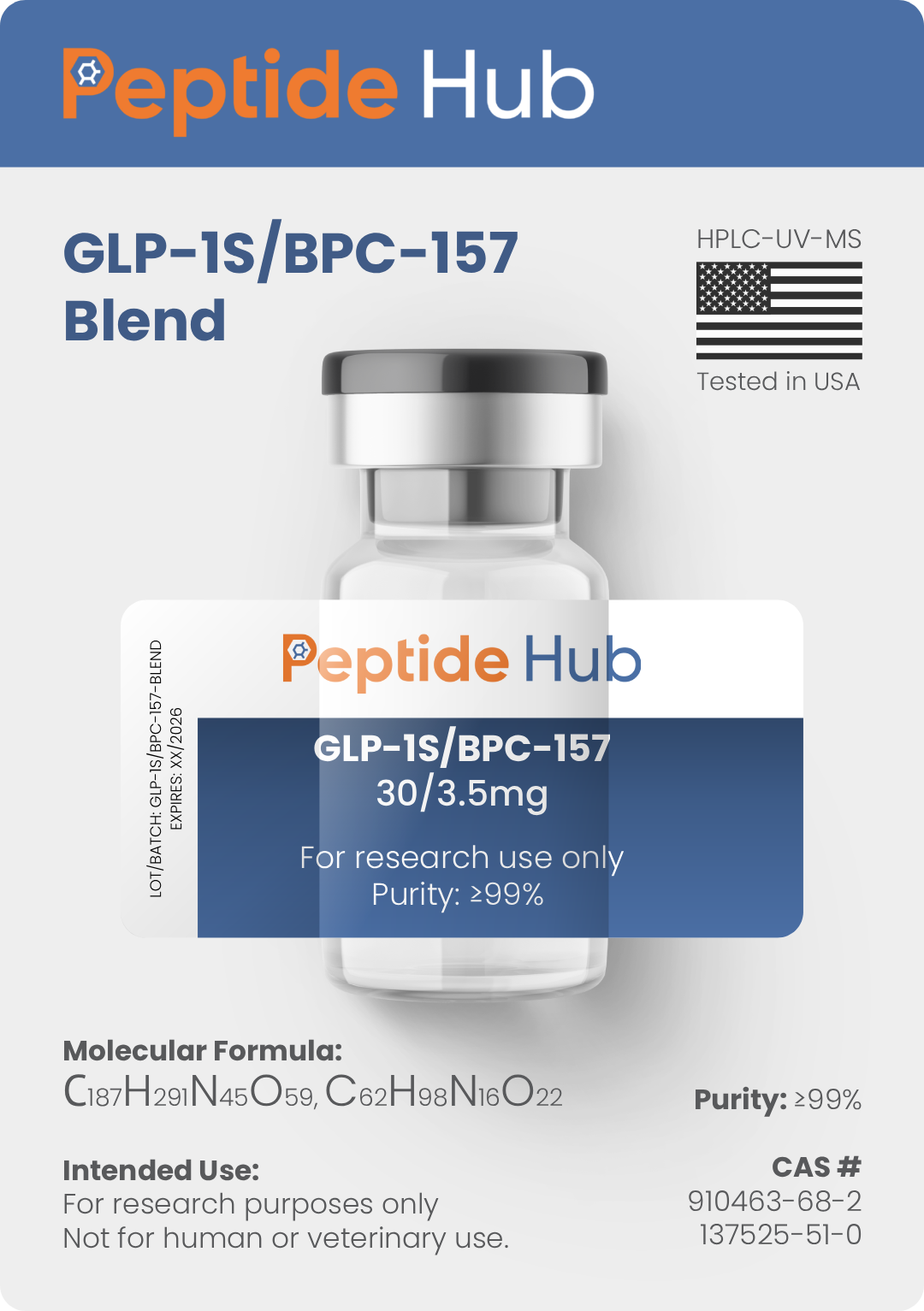 GLP-1S / BPC-157 Blend - 30/3.5mg Peptide